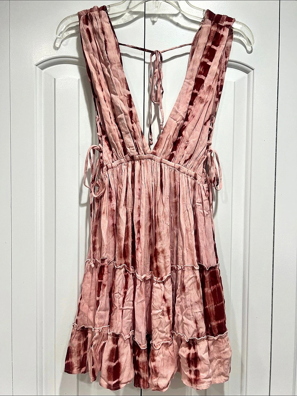 Cotton Candy LA Tie-Dye Mini Dress in Pink & Red Size Small
